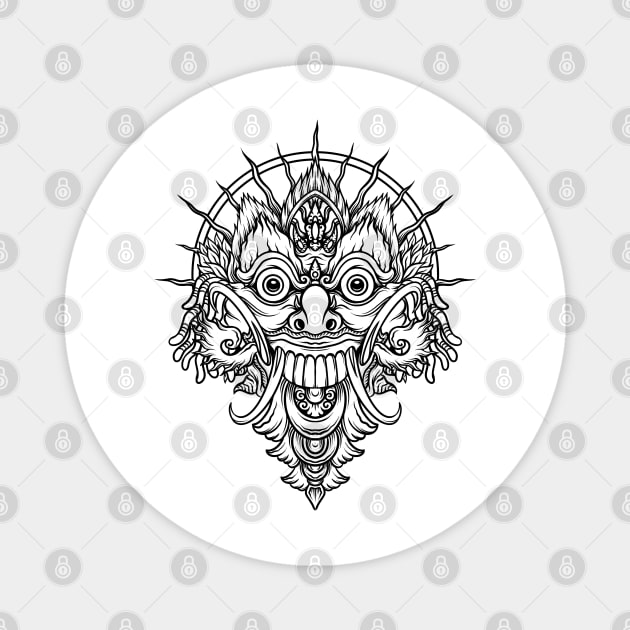 Balinese Rangda in Simple Sketch Style Magnet by HAPcreative